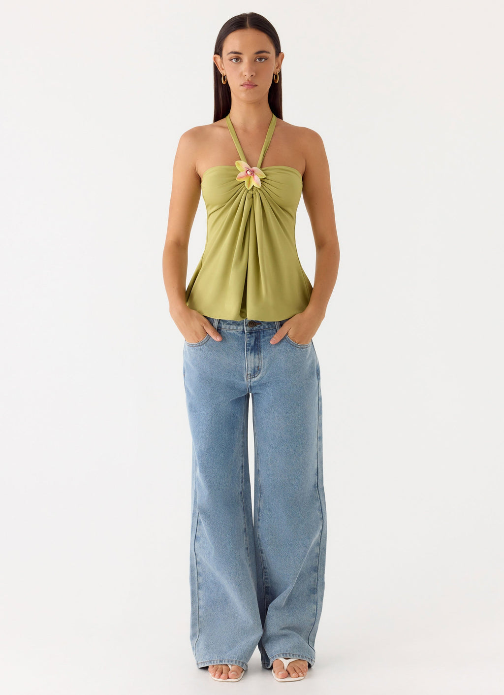 Aesha Low Rise Jeans - Light Denim