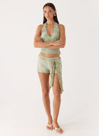 Ariane Sash Shorts - Sage