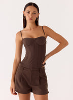 Asher Suiting Shorts - Dark Chocolate