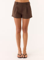 Asher Suiting Shorts - Dark Chocolate
