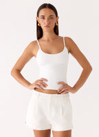 Asher Suiting Shorts - White