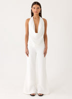 Ashika Studded Pants - White