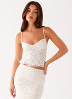 Crystal Clear Lace Top - Ivory