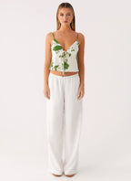Faela Cotton Cami Top - Verdant Bloom