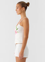 Garrix Bead Cami Top - Ivory Reef