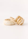 Golden Arc Bangles - Ivory