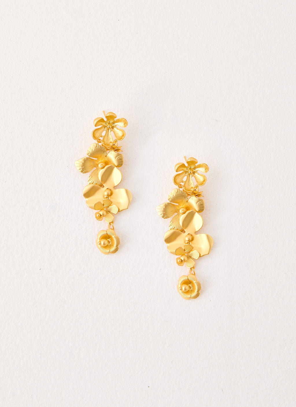 Golden Petal Earrings - Gold