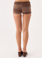 Helia Knit Mini Shorts - Chocolate Ombre