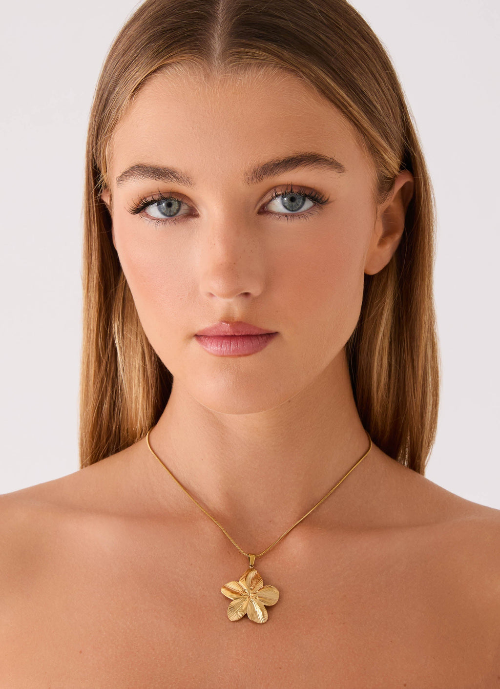 Hibiscus Gold Necklace - Gold
