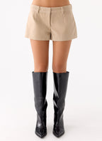 Jeremy Faux Suede Shorts - Cream