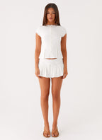 Landon Button Up Top - White
