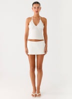 Lori beaded Halter Top - Ivory