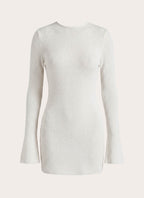 Levara Knit Low Back Mini Dress - White