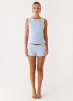 Lulita Belted Shorts - Blue