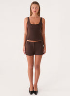 Oslo Mini Shorts - Chocolate