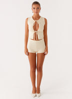 Ownley Sequin Knit Top - Ivory