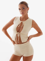 Ownley Sequin Knit Top - Ivory