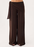 Riyan Waist Scarf Pant - Chocolate