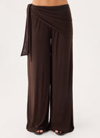 Riyan Waist Scarf Pant - Chocolate