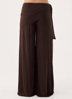 Riyan Waist Scarf Pant - Chocolate