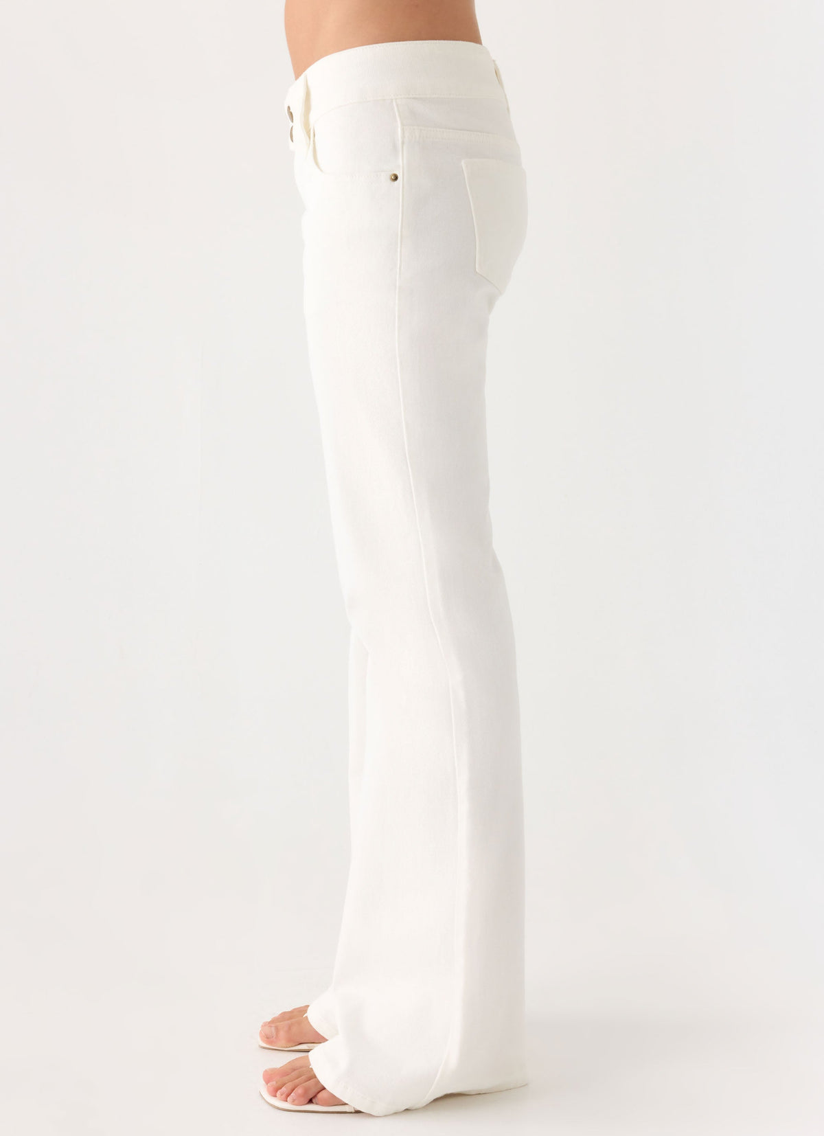 Robbie Super Low Denim Jeans - White