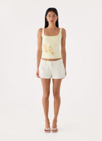 Rosamel Beaded Tank Top - Yellow