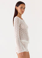 Selina Long Sleeve Top - Ivory