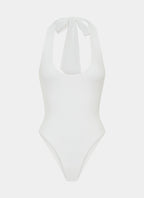 Set The Scene Halter Bodysuit - White