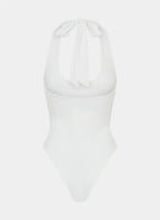 Set The Scene Halter Bodysuit - White