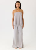 Sorena Low Rise Flared Pants - Misty Blue