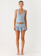 Vegas Nights Halter Neck Top - Blue