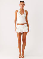 Vegas Nights Low Rise Skort - White