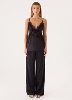 Winona Night Cami Top - Black