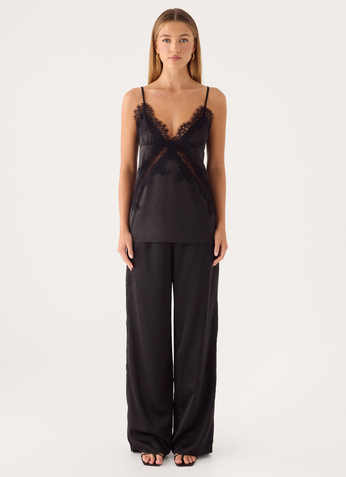 Winona Night Cami Top - Black