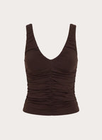 Zeraphine Gathered Top - Chocolate